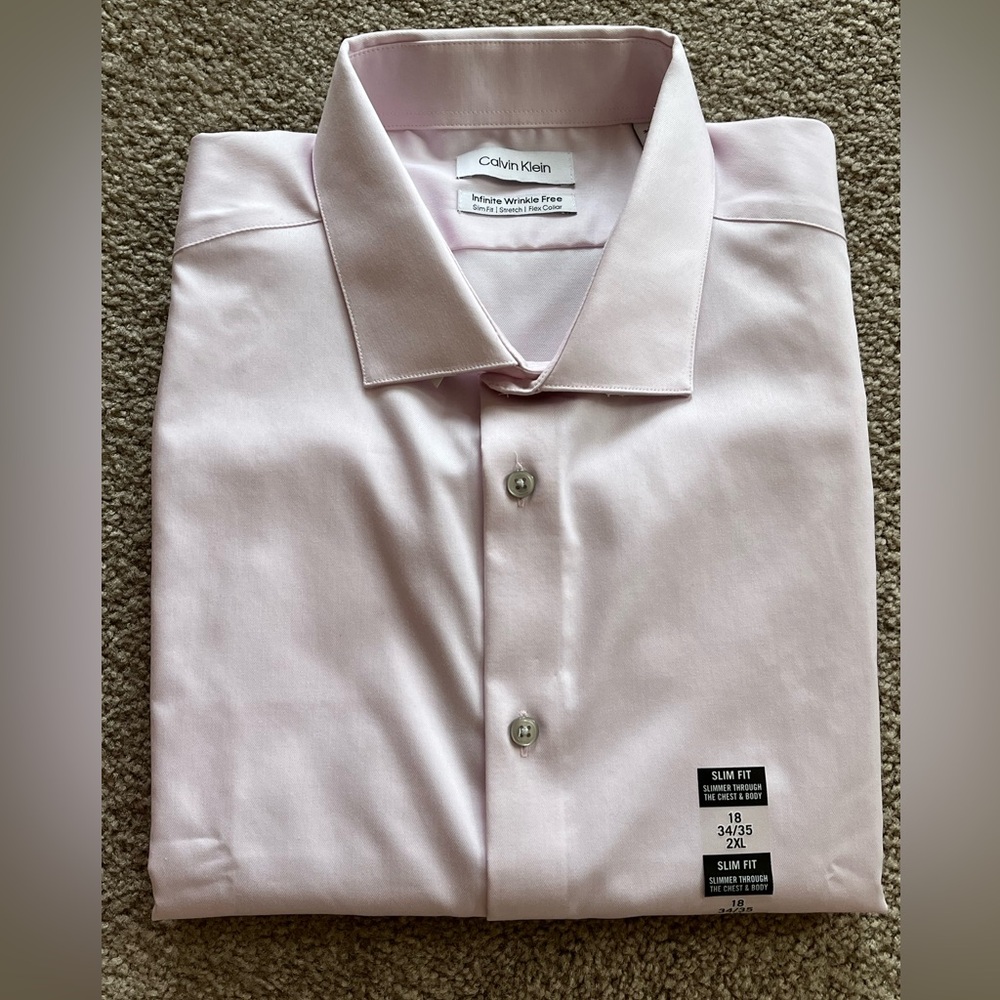 Calvin Klein Long Sleeve Slim Fit Men’s Dress Shirt Sz
18 34/35 2XL